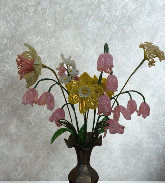 Beautiful Handcrafted French Beaded Wildflower Bouquet