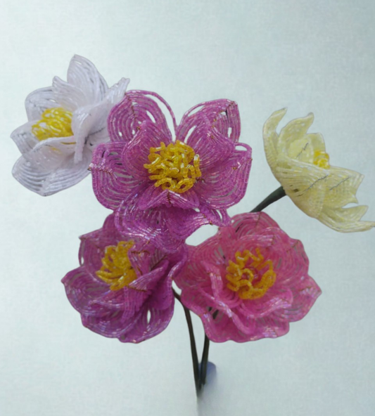 Handmade flowers with Elegant French Beaded
